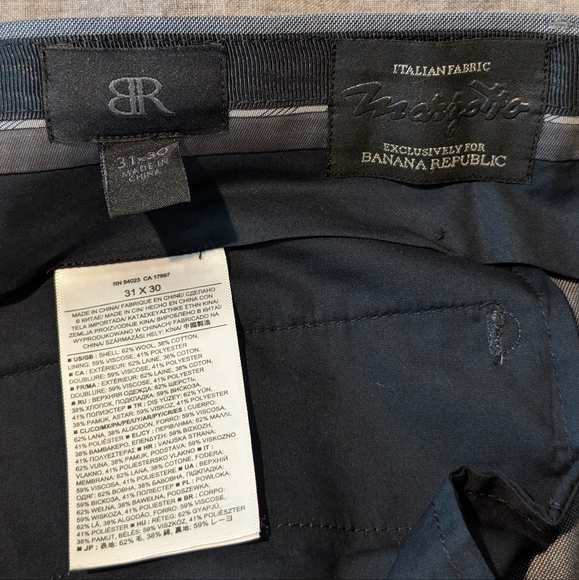 Men's Banana Republic Marzotto Slim Wool Suit Pant Gray Size W31 L30 - Picture 4 of 7